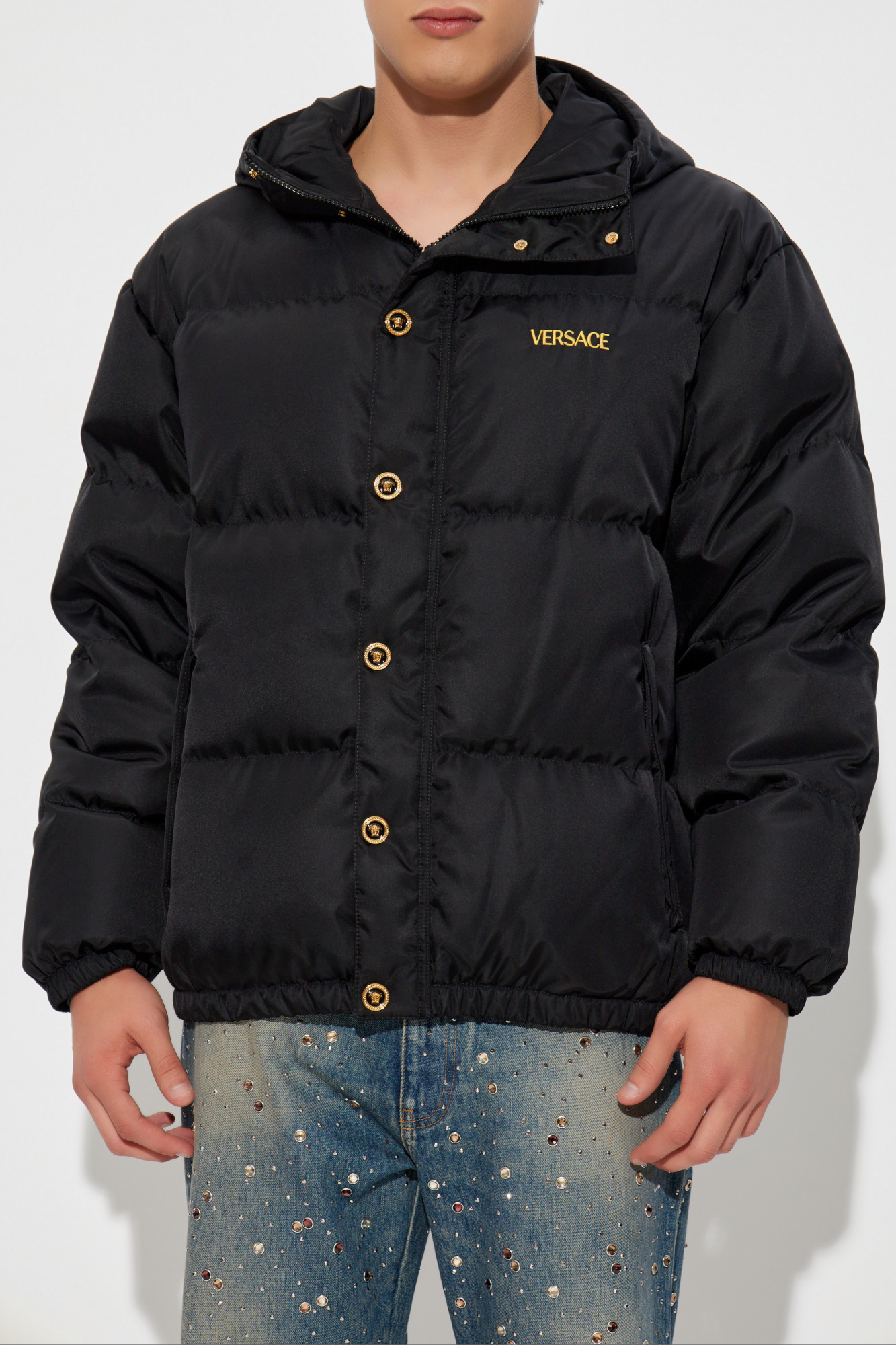 ジャケット・アウター VERSACE DOWN JACKET LOGO / BLACK 50 v-wh-16496-1.jpg